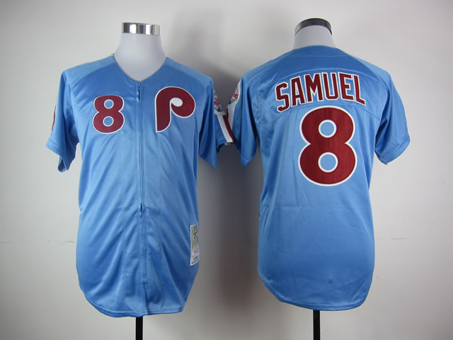 Men Philadelphia Phillies 8 Samuel Blue MLB Jerseys